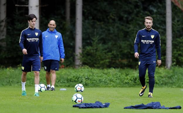Ontiveros (dcha.), en un entrenamiento de pretemporada/SUR