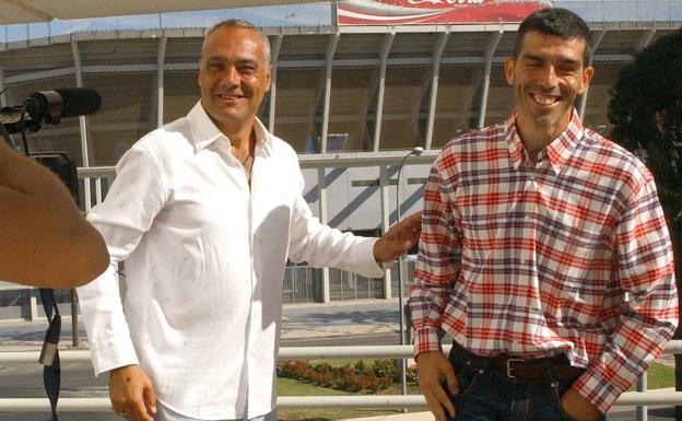 Husillos y Muñiz, en SUR hace doce años cuando dirigían al Málaga B y el Marbella, respectivamente. /SUR