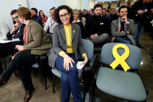 Marta Rovira, antes de su intervención ayer en el Consell Nacional de Esquerra. :: a. estévez / efe/