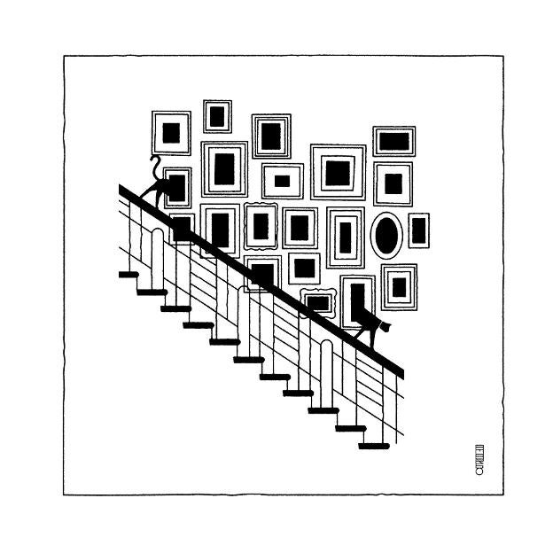 Cuatro de las ilustraciones de Amargo exhibidas en la muestra del Museo ABC. :: R. C./