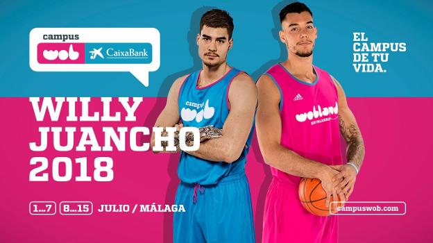 Cartel del campus con Juancho y Willy Hernángomez. /SUR