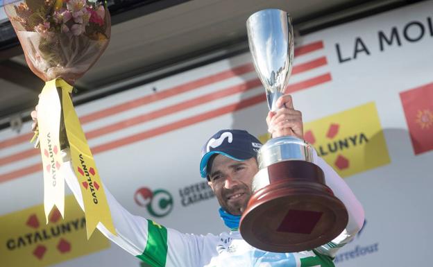 Alejandro Valverde sigue como líder de la Vuelta Ciclista a Cataluña. /Efe