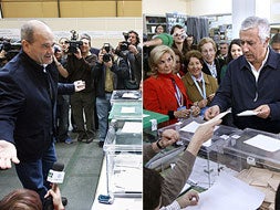 Chaves y Arenas, en el momento de depositar su voto. / EFE/