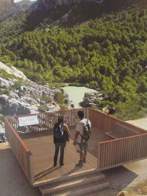Recreación del proyecto en el Caminito del Rey./