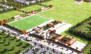 Uno de los bocetos de La Academia planteada por el Málaga en parte de los terrenos de Arraijanal. :: SUR/