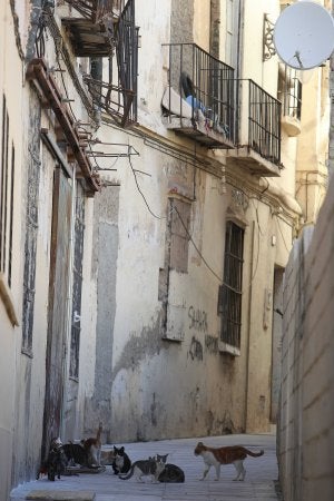 Fachadas clausuradas en la calle Tomás de Cózar. :: S. SALAS/