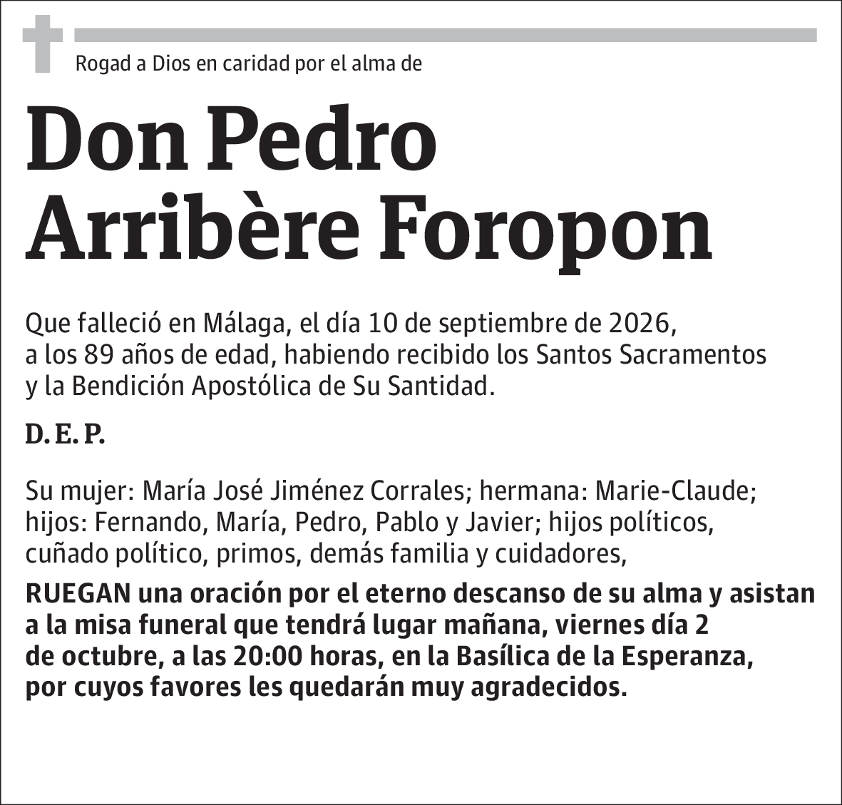 Pedro Arriberé Foropon