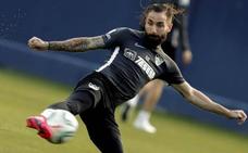 Cifu, en un entrenamiento con el Málaga./Malagacf.com