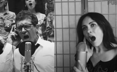 Banderas y Benanti cantan a dúo en español 'What I did for love'./