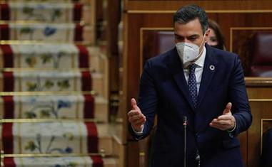 El presidente del Gobierno, Pedro Sánchez, en el Congreso./Efe