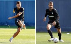 Los jugadores del Málaga, Chavarría (i) y Orlando Sá./MÁLAGA C.F.