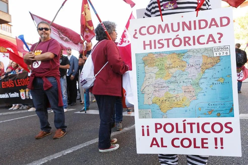 Manifestación en apoyo de laseparación de León de Castillaen 2016. j. l. leal/