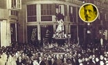 Jesús de la Columna en 1924 y Eduardo Rodríguez Aguilera./Archivo Agrupación de Cofradías