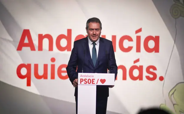 Juan Espadas, este martes en la sede del PSOE-A